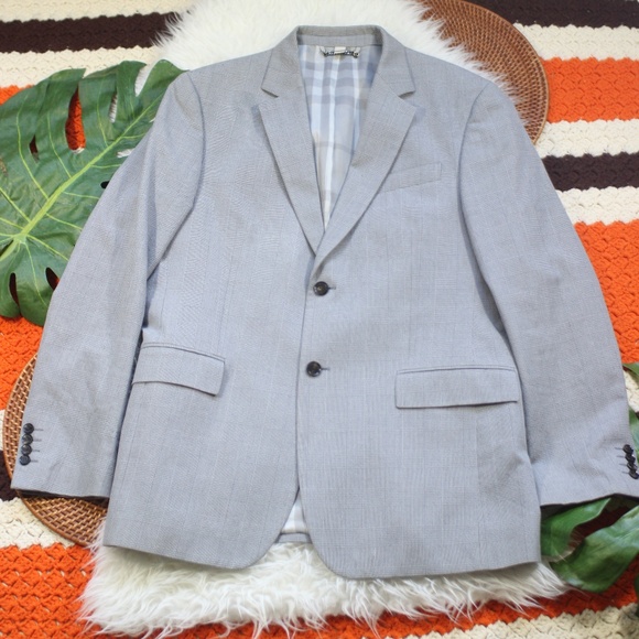 Burberry Other - Burberry London Gray Plaid Sport Coat Blazer 52R